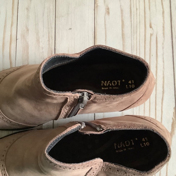 NAOT| Nefasi Ankle Boot Oxford Style Perforated Sz 10 Dusty Rose - Picture 6 of 11